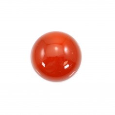 Red agate cabochon, round shape 8mm x 2pcs