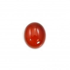 Red oval agate cabochon 10x14mm x 2pcs