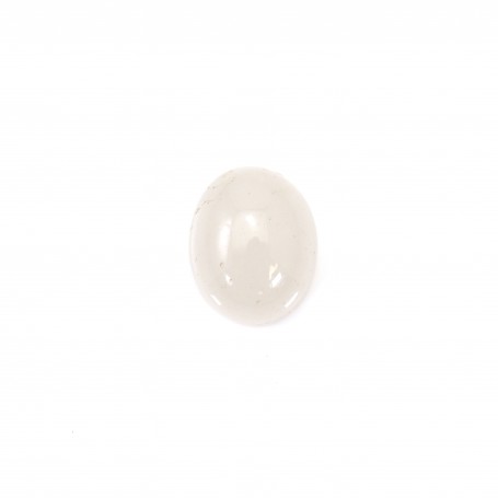 Cabochon jade blanc oval 10x12mm x 2pcs