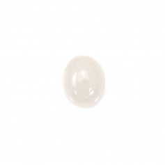 Cabochon Jade blanc, forme ovale 10x12mm x 2pcs