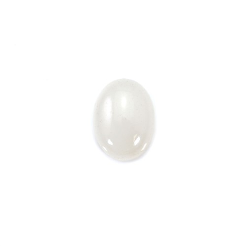 Cabochon de jade branco, forma oval de 7x9mm x 4pcs