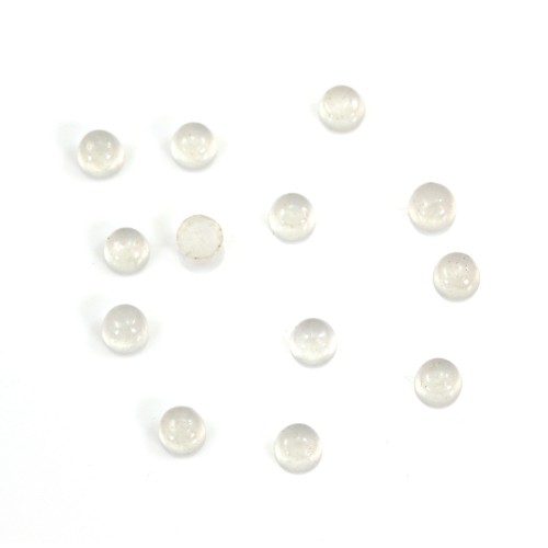 Cabochon di giada bianca, forma rotonda 3 mm x 4 pezzi