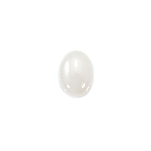 Cabochon jade blanc oval 6x8mm x 4pcs