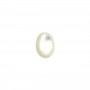 Oval cabochon 8x6mm White Mother-of-Pearl x1pc