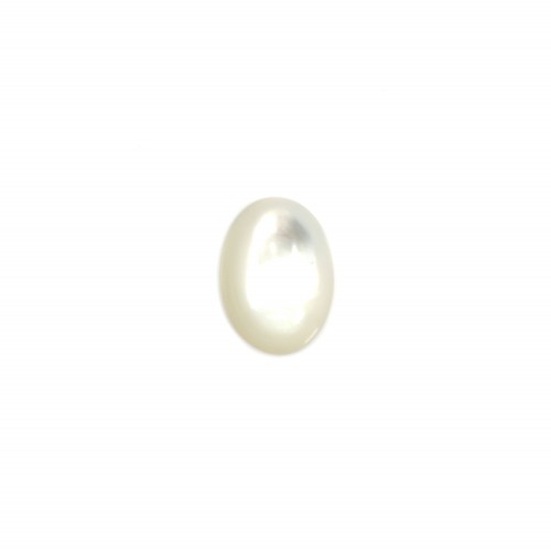 Cabochon ovale 6x8 mm Nacre Blanc x1pc