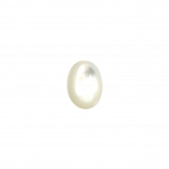 Cabochon ovale 6x8 mm Nacre Blanc x 2pcs