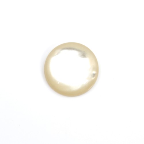 Cabochon redondo 14 mm Mãe de Pérola Branco x 1pc