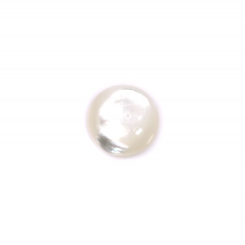 Cabochon redondo 12mm Mãe de Pérola Branco x 1pc