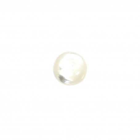Cabochon rond 8 mm Nacre Blanc x1