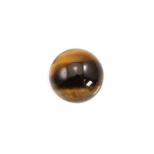 Cabochon yellow tiger's eye round 4mm x 4pcs