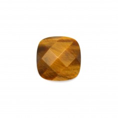 Tiger eye faceted cabochon 14mm x 1pc