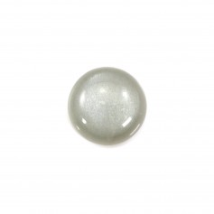 Cabochon pierre de lune grise rond 10mm x 1pc