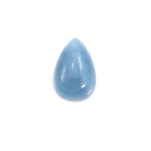 Aquamarine cabochon, in the shape of a drop, 6x9mm, x 1pc