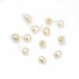 Freshwater cultured pearl, white, olive, 4-4.5mm x 2pcs