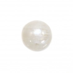 Cabochão redondo de pedra lunar branca 8mm x 1pc