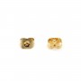 Gold plated earrings pushers on brass x 10pcs