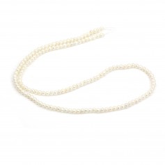 Perle coltivate d'acqua dolce, bianche, rotonde, 3,5 mm x 40 cm