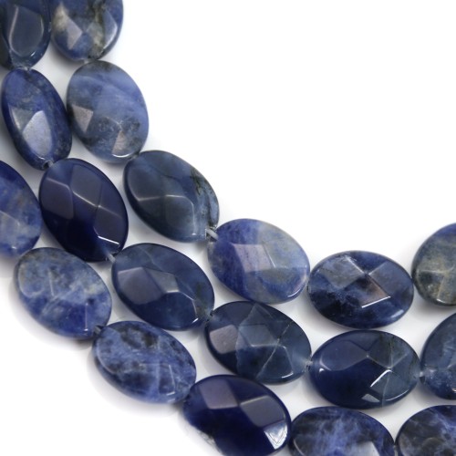 Oval faceted Sodalite 10*14mm x 40cm