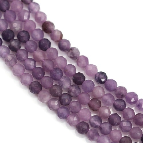 Charoite round faceted 3mm x 38cm