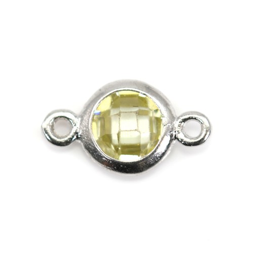 Spacer sterling silver 925 and zirconium yellow lemon 5*9mm x 1pc