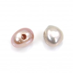 Perla cultivada de agua dulce, morada, ovalada, 7-8mm x 1ud