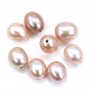 Mauve color oval freshwater pearl 7-8x8-9mm with a large drilling 0.8mm x 10pcs