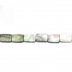 Grey mother of pearl rectangle bead strand 10x14mm x 40cm