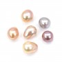 Freshwater cultured pearl half drilled purple, in oval shape, in size of 8.5-9mm x 1pc