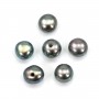 Half-drilled flat round dark grey freshwater pearl 4.5-5mm x 34pcs