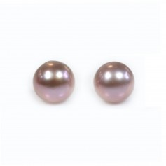 Half-drilled round purple freshwater cultured pearl 7-7.5mm x 1pc