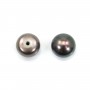 Perle di coltura d'acqua dolce, semiperforate, nere, a bottone, 8-9 mm x 4 pz