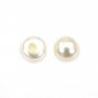 Perlas cultivadas de agua dulce, semiperforadas, blancas, botón, 3-3.5mm x 4pcs