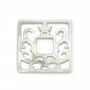 White square mother-of-pearl with openwork 30x30mm x 1pc