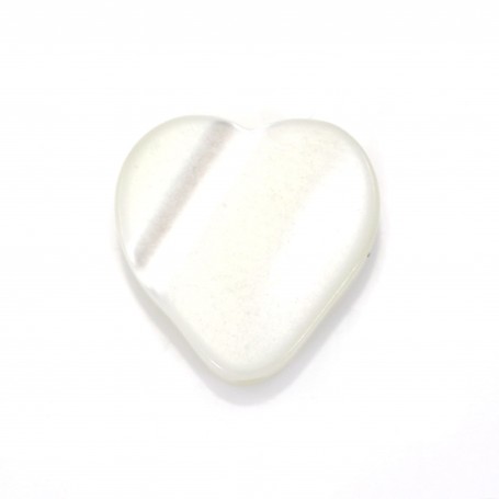 White mother-of-pearl heart beads 6mm x 12pcs