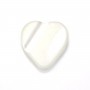 White mother-of-pearl heart beads 8mm x 5pcs