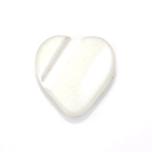 Nacre blanche en forme de coeur 8mm x 5pcs
