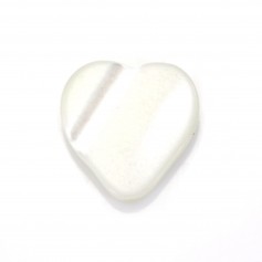 White mother of pearl heart shape 8mm x 5pcs