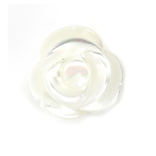 Nacre blanche en forme de rose 10mm x 2 st