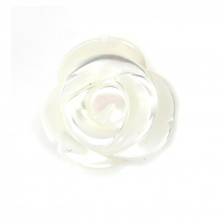 Nacre blanche en forme de rose 10mm x 2 st