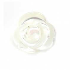 Rosa branca madrepérola em forma de rosa 10mm x 2pcs