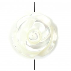 Madre perla blanca en forma de rosa 12mm x 1pc