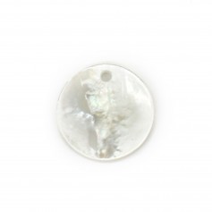 Madreperla bianca piatta rotonda 10 mm x 2 pz