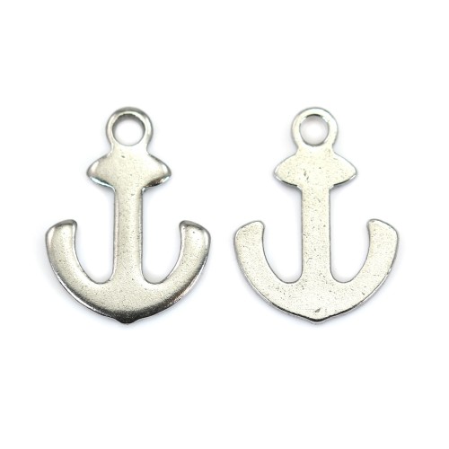 Stainless Steel Anchor Charm 304 9x12mm x 2pcs