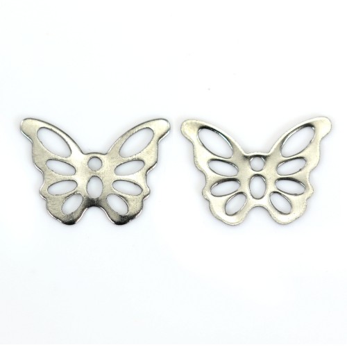 Fascino a farfalla in acciaio inox 11x15mm x 2pz