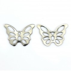 Butterfly Charm 11x15mm Stainless Steel x 2pcs