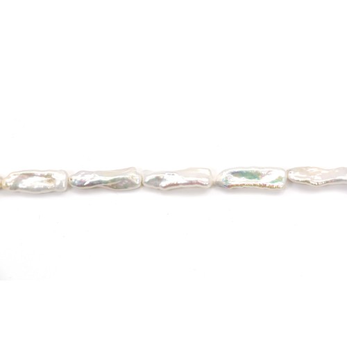 White Freshwater cultured Pearl baroque 10x30mm x 40cm