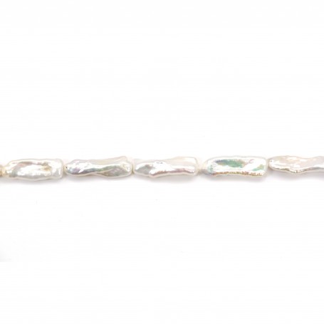 White Freshwater cultured Pearl baroque 10x30mm x 40cm