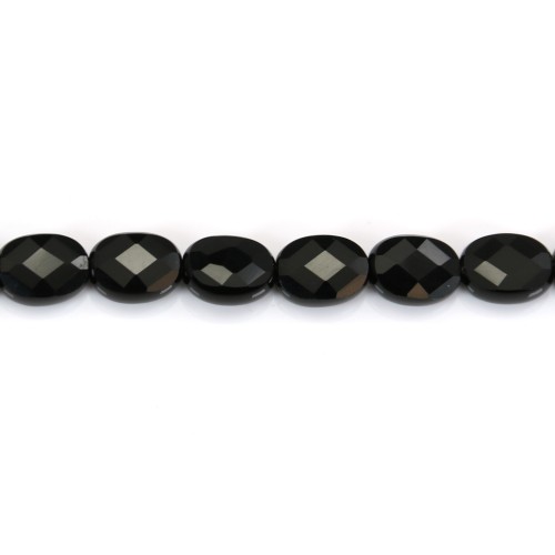 Black Onyx oval faceted 6x8mm x 2pcs