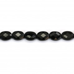 Black Onyx oval faceted 6x8mm x 2pcs