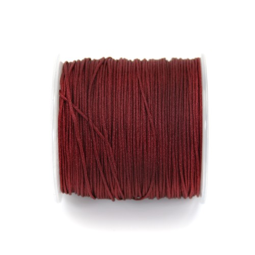 Fil polyester rouge bordeaux 0.8 mm x 5m